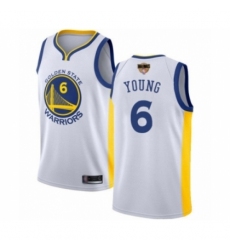 Men's Golden State Warriors #6 Nick Young Swingman White 2019 Basketball Finals Bound Basketball Jersey - Association Edition