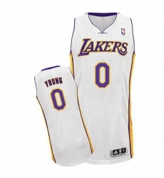 Revolution 30 Lakers #0 Nick Young White Stitched NBA Jersey