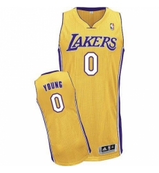 Revolution 30 Lakers #0 Nick Young Yellow Stitched NBA Jersey