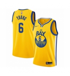 Women's Golden State Warriors #6 Nick Young Swingman Gold Finished Basketball Jersey - Statement Edition