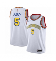 Men's Golden State Warriors #5 Kevon Looney Authentic White Hardwood Classics Basketball Jersey - San Francisco Classic Edition