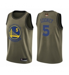 Men's Golden State Warriors #5 Kevon Looney Swingman Green Salute to Service 2019 Basketball Finals Bound Basketball Jersey