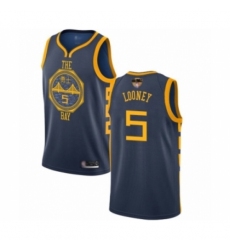 Men's Golden State Warriors #5 Kevon Looney Swingman Navy Blue Basketball 2019 Basketball Finals Bound Jersey - City Edition