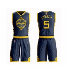 Men's Golden State Warriors #5 Kevon Looney Swingman Navy Blue Basketball Suit 2019 Basketball Finals Bound Jersey - City Edition