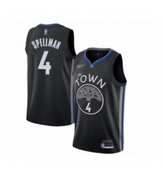 Men's Golden State Warriors #4 Omari Spellman Swingman Black Basketball Jersey - 2019 20 City Edition