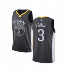 Men's Golden State Warriors #3 Jordan Poole Authentic Black Basketball Jersey - Statement Edition