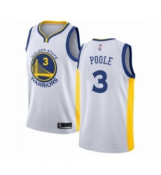Men's Golden State Warriors #3 Jordan Poole Authentic White Basketball Jersey - Association Edition