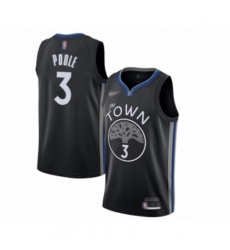 Men's Golden State Warriors #3 Jordan Poole Swingman Black Basketball Jersey - 2019 20 City Edition