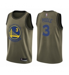 Men's Golden State Warriors #3 Jordan Poole Swingman Green Salute to Service Basketball Jersey