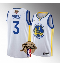 Men's Golden State Warriors #3 Jordan Poole White 2022 Finals Stitched Jersey