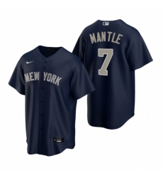 Men's Nike New York Yankees #7 Mickey Mantle Navy Alternate Stitched Baseball Jersey