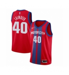 Men's Detroit Pistons #40 Bill Laimbeer Swingman Red Basketball Jersey - 2019 20 City Edition