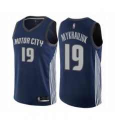Men's Detroit Pistons #19 Sviatoslav Mykhailiuk Authentic Navy Blue Basketball Jersey - City Edition
