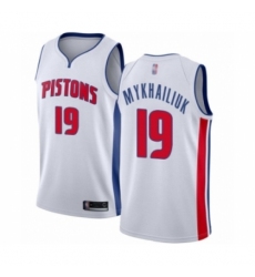 Women's Detroit Pistons #19 Sviatoslav Mykhailiuk Authentic White Basketball Jersey - Association Edition