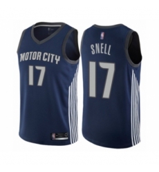 Women's Detroit Pistons #17 Tony Snell Swingman Navy Blue Basketball Jersey - City Edition