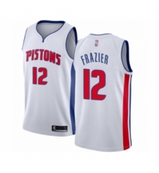 Men's Detroit Pistons #12 Tim Frazier Authentic White Basketball Jersey - Association Edition