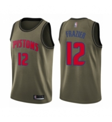 Men's Detroit Pistons #12 Tim Frazier Swingman Green Salute to Service Basketball Jersey