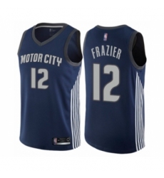 Women's Detroit Pistons #12 Tim Frazier Swingman Navy Blue Basketball Jersey - City Edition