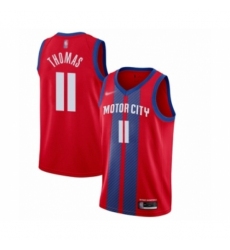 Men's Detroit Pistons #11 Isiah Thomas Swingman Red Basketball Jersey - 2019 20 City Edition