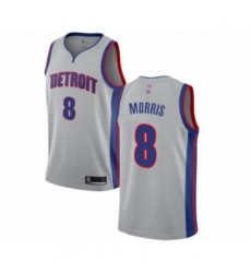 Women's Detroit Pistons #8 Markieff Morris Authentic Silver Basketball Jersey Statement Edition