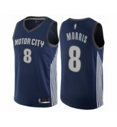 Youth Detroit Pistons #8 Markieff Morris Swingman Navy Blue Basketball Jersey - City Edition
