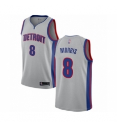 Youth Detroit Pistons #8 Markieff Morris Swingman Silver Basketball Jersey Statement Edition