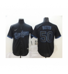 Men's Los Angeles Dodgers #50 Mookie Betts Black Shadow 2020 Cool Base Jersey
