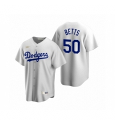 Men's Los Angeles Dodgers #50 Mookie Betts Nike White Cooperstown Collection Home Jersey