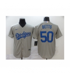 Men's Los Angeles Dodgers #50 Mookie Betts Royal Gray 2020 Cool Base Jersey