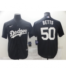 Men's Nike Los Angeles Dodgers #50 Mookie Betts Black Authentic Jersey