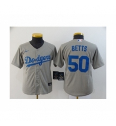 Youth Los Angeles Dodgers #50 Mookie Betts Royal Gray 2020 Cool Base Jersey