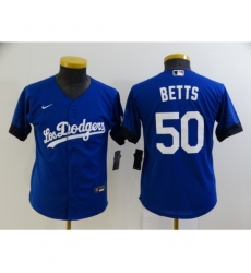 Youth Nike Los Angeles Dodgers #50 Mookie Betts Blue City Player Jersey