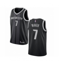 Men's Detroit Pistons #7 Thon Maker Authentic Black Basketball Jersey - City Edition