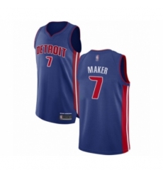 Men's Detroit Pistons #7 Thon Maker Authentic Royal Blue Basketball Jersey - Icon Edition