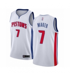 Men's Detroit Pistons #7 Thon Maker Authentic White Basketball Jersey - Association Edition