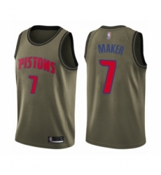 Men's Detroit Pistons #7 Thon Maker Swingman Green Salute to Service Basketball Jersey