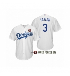 Men's 2019 Armed Forces Day Chris Taylor #3 Los Angeles Dodgers White Jersey