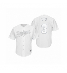 Men's Los Angeles Dodgers #3 Chris Taylor CT3 White 2019 Players Weekend Replica Jersey