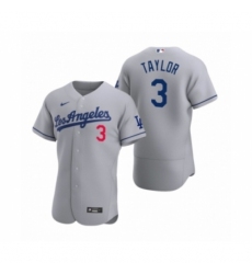 Men's Los Angeles Dodgers #3 Chris Taylor Nike Gray Authentic 2020 Road Jersey