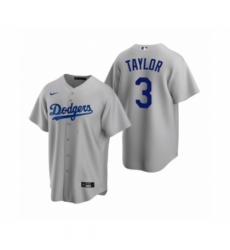 Men's Los Angeles Dodgers #3 Chris Taylor Nike Gray Replica Alternate Jersey