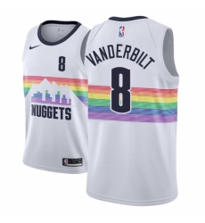 Men NBA 2018-19 Denver Nuggets #8 Jarred Vanderbilt City Edition White Jersey