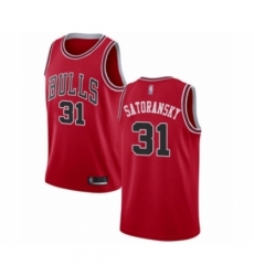 Women's Chicago Bulls #31 Tomas Satoransky Authentic Red Basketball Jersey - Icon Edition