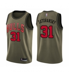 Youth Chicago Bulls #31 Tomas Satoransky Swingman Green Salute to Service Basketball Jersey