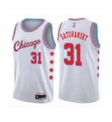 Youth Chicago Bulls #31 Tomas Satoransky Swingman White Basketball Jersey - City Edition