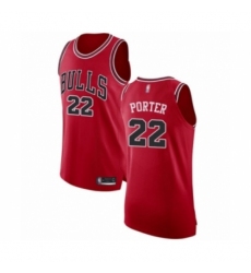 Men's Chicago Bulls #22 Otto Porter Authentic Red Basketball Jersey - Icon Edition