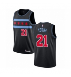 Women's Chicago Bulls #21 Thaddeus Young Swingman Black Basketball Jersey - City Edition