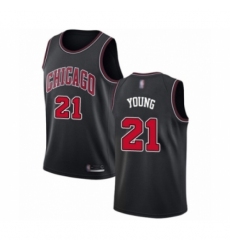 Women's Chicago Bulls #21 Thaddeus Young Swingman Black Basketball Jersey Statement Edition