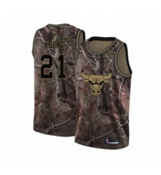 Women's Chicago Bulls #21 Thaddeus Young Swingman Camo Realtree Collection Basketball Jersey