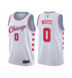 Men's Chicago Bulls #0 Coby White Authentic White Basketball Jersey - City Edition