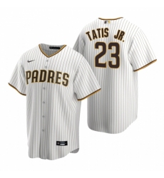 Men's Nike San Diego Padres #23 Fernando Tatis Jr. White Brown Home Stitched Baseball Jersey